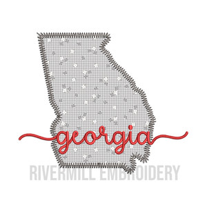 Zig Zag Georgia GA Applique Machine Embroidery Design