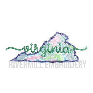 Zig Zag Virginia VA Applique Machine Embroidery Design