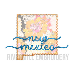 Zig Zag New Mexico NM Applique Machine Embroidery Design