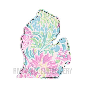 Raggy Applique Michigan Lower Peninsula LP Machine Embroidery Design