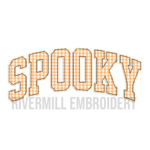 Spooky Arched Raggy Applique Machine Embroidery Design