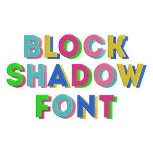 Block Shadow Machine Embroidery Font