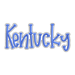 Kentucky KY with a Bean Stitch Outline Machine Embroidery Design