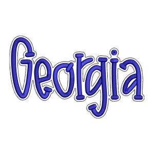 Georgia GA with a Bean Stitch Outline Machine Embroidery Design