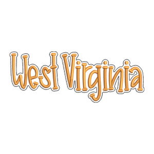 West Virginia WV with a Bean Stitch Outline Machine Embroidery Design