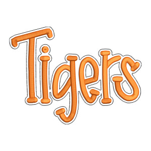 Tigers with a Bean Stitch Outline Machine Embroidery Design