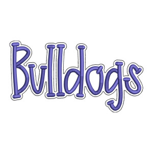 Bulldogs with a Bean Stitch Outline Machine Embroidery Design