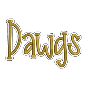 Dawgs with a Bean Stitch Outline Machine Embroidery Design
