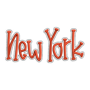 New York NY with a Bean Stitch Outline Machine Embroidery Design