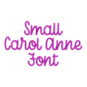 Small Carol Anne Machine Embroidery Font Alphabet
