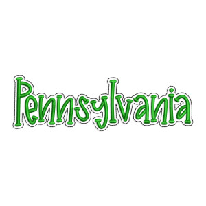 Pennsylvania PA with a Bean Stitch Outline Machine Embroidery Design
