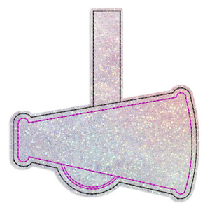 Cheer Megaphone In The Hoop Snap Tab Key Fob Machine Embroidery Design
