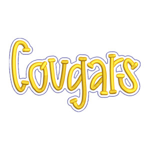 Cougars with a Bean Stitch Outline Machine Embroidery Design