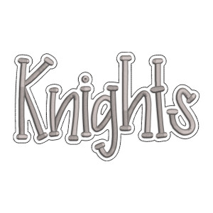 Knights with a Bean Stitch Outline Machine Embroidery Design
