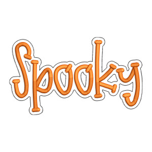 Spooky with a Bean Stitch Outline Machine Embroidery Design