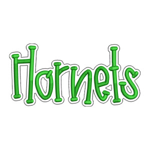 Hornets with a Bean Stitch Outline Machine Embroidery Design