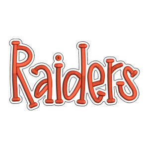 Raiders with a Bean Stitch Outline Machine Embroidery Design