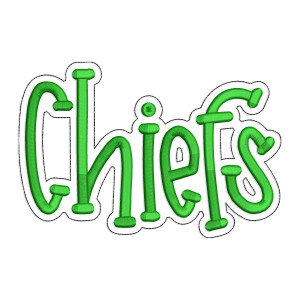 Chiefs with a Bean Stitch Outline Machine Embroidery Design