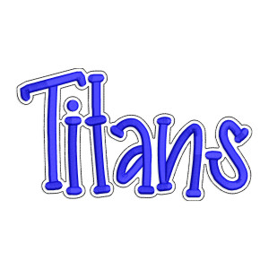 Titans with a Bean Stitch Outline Machine Embroidery Design