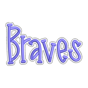 Braves with a Bean Stitch Outline Machine Embroidery Design