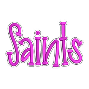 Saints with a Bean Stitch Outline Machine Embroidery Design