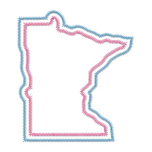 Zig Zag Double Applique Minnesota MN Machine Embroidery Design