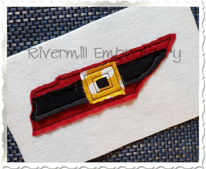 Tennessee w/ Santa Belt Raggy Applique Machine Embroidery Design