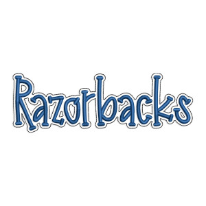 Razorbacks with a Bean Stitch Outline Machine Embroidery Design