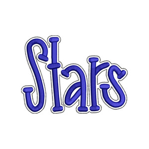 Stars with a Bean Stitch Outline Machine Embroidery Design