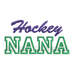 Hockey Nana Applique Machine Embroidery Design