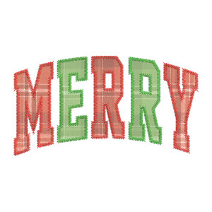 Arched Merry Zig Zag Applique Machine Embroidery Design