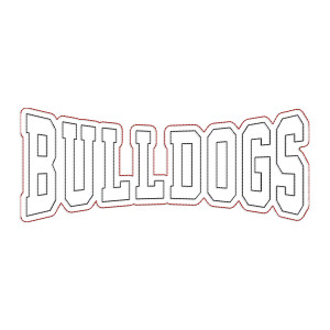 Bulldogs Bean Stitch Applique Machine Embroidery Design