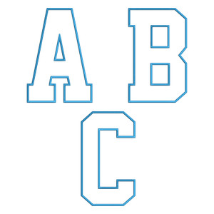 Extra Large Applique Varsity Machine Embroidery Alphabet Font