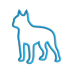 Applique Boston Terrier Machine Embroidery Design