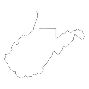 Large Raggy Applique State of West Virginia Machine Embroidery Design