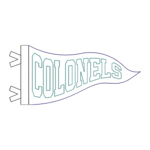 Colonels Wavy Pennant Flag Bean Stitch Raggy Applique Machine Embroidery Design