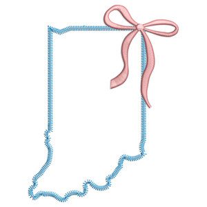 Zig Zag Indiana IN with a Bow Applique Machine Embroidery Design