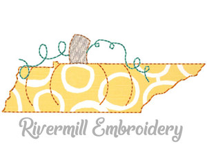 Raggy Applique Tennessee as a Pumpkin Machine Embroidery Design
