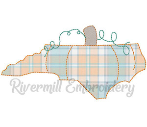 Raggy Applique North Carolina as a Pumpkin Machine Embroidery Design