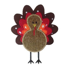 Applique Thanksgiving Turkey Machine Embroidery Design