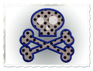 Skull & Crossbones Applique Machine Embroidery Design