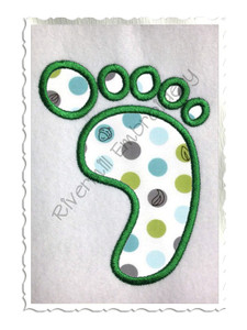 Footprint Applique Machine Embroidery Design