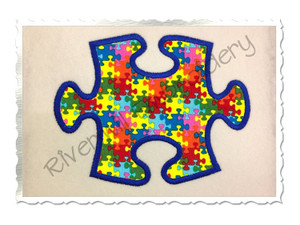 Puzzle Piece Applique Machine Embroidery Design