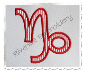 Applique Capricorn Astrology Symbol Machine Embroidery Design