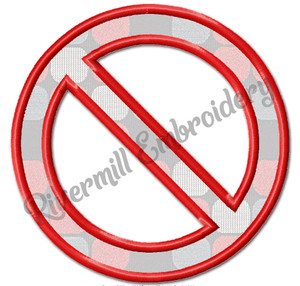 Applique No Symbol Circle With Cross Bar Machine Embroidery Design