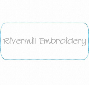 Raggy Applique Rectangle Name Tag Frame Machine Embroidery Design