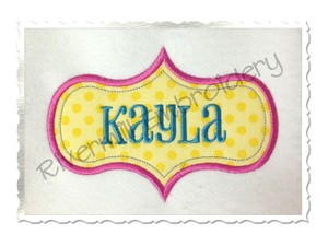 Applique Name or Monogram Frame Machine Embroidery Design (#1)