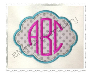 Applique Name or Monogram Frame Machine Embroidery Design (#4)