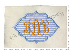 Applique Name or Monogram Frame Machine Embroidery Design (#5)