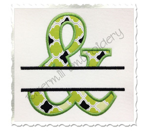 Split Applique Ampersand Machine Embroidery Design